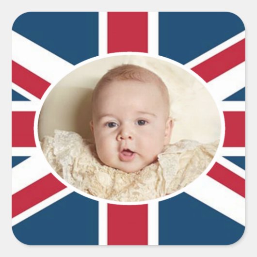 Prince George - William & Kate Vierkante Sticker (Voorkant)