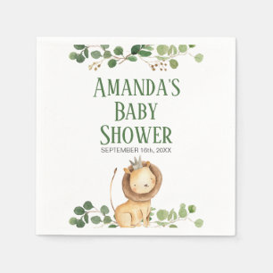 Prince Greenery Lion Baby shower Napkins Servet