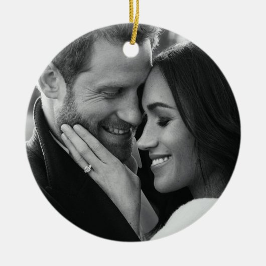Prince Harry en Meghan Markle Keramisch Ornament (Voorkant)