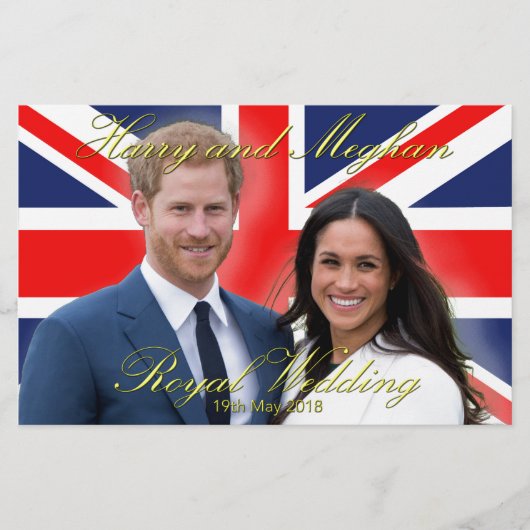 Prince Harry en Meghan Markle Royal Wedding Briefpapier (Voorkant)