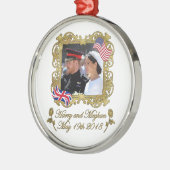 Prince Harry en Meghan Markle Royal Wedding Metalen Ornament (Links)