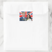 Prince Harry en Meghan Markle Royal Wedding Vierkante Sticker (Tas)