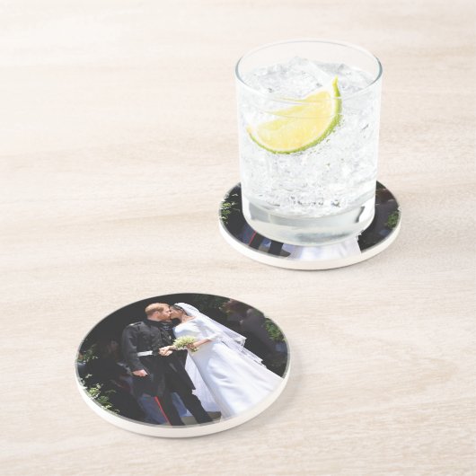 Prince Harry en Meghan Markle Royal Wedding Zandsteen Onderzetter (Zijkant)