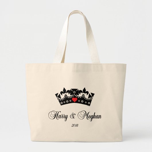 Prince Harry en Meghan Royal Wedding 2018 Heart Grote Tote Bag (Voorkant)