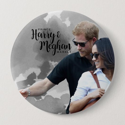 Prince Harry & Meghan Markle Ronde Button 4,0 Cm (Voorkant)