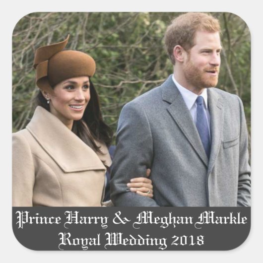 Prince Harry & Meghan Markle Royal Wedding 2018 Vierkante Sticker (Voorkant)