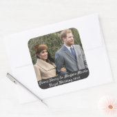 Prince Harry & Meghan Markle Royal Wedding 2018 Vierkante Sticker (Envelop)