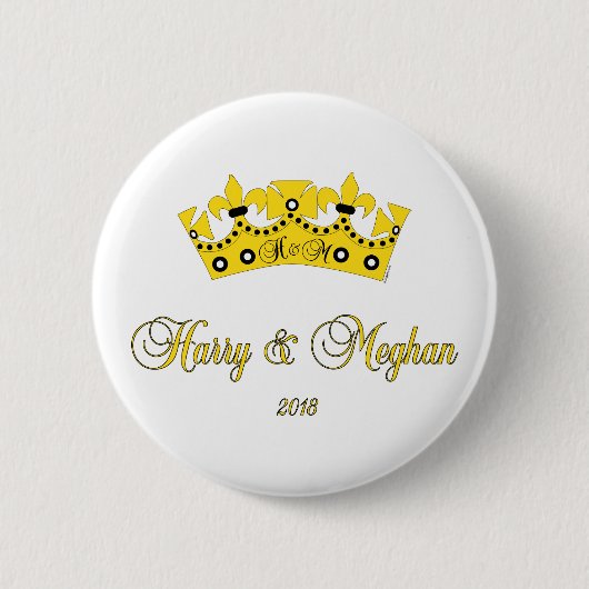 Prince Harry & Meghan Royal Wedding 2018 Ronde Button 5,7 Cm (Voorkant)