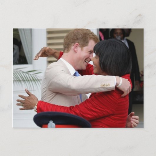 Prince Harry & PM Portia Simpson Miller Briefkaart (Voorkant)