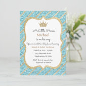 Prince Invitation, Boy Baby shower Uitnodiging (Staand voorkant)