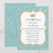 Prince Invitation, Boy Baby shower Uitnodiging (Voorkant / Achterkant)