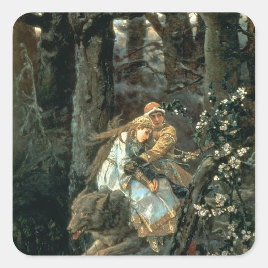 Prince Ivan over de Grijze Wolf, 1889 Vierkante Sticker (Voorkant)