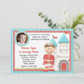 Prince Kids Birthday Party Invitation Kaart (Staand voorkant)