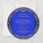 Prince King Red Gold Royal Blue Crown Birthday 2R Kaart (Achterkant)