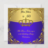 Prince King Red Gold Royal Blue Crown Birthday 60 Kaart (Voorkant)
