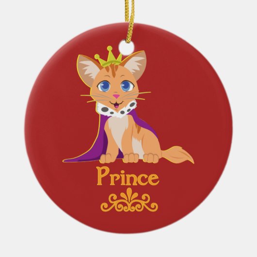 Prince Kitten Keramisch Ornament (Voorkant)