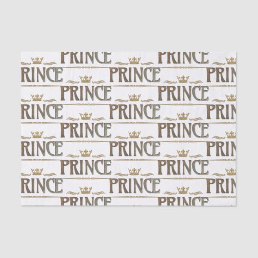 PRINCE Lettering - Elegante rijke koninklijke kroo Tissuepapier (Voorkant)