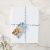 Prince Lion Golden Crown Baby shower Hartelijk dan Cadeaulabel (Met Touw)