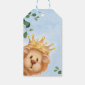 Prince Lion Golden Crown Baby shower Hartelijk dan Cadeaulabel (Achterkant)