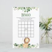 Prince Lion Greenery Baby shower Bingo Games (Staand voorkant)