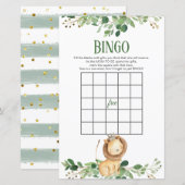 Prince Lion Greenery Baby shower Bingo Games (Voorkant / Achterkant)
