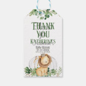 Prince Lion Greenery Floral Dank u Label Cadeaulabel (Achterkant)