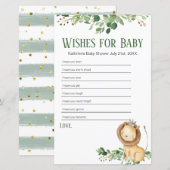 Prince Lion Greenery Floral wenst Baby (Voorkant / Achterkant)