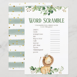 Prince Lion Greenery Floral Word Scramble