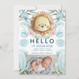 Prince Lion Illustratie Foto Geboorte Aankondiging