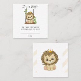 Prince Lion Swing Diaper Raffle Baby shower Vierkante Visitekaartje