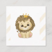 Prince Lion Swing Diaper Raffle Baby shower Vierkante Visitekaartje (Achterkant)