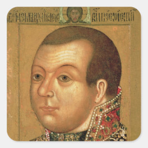 Prince M. V. Skopin-Shuyski, begin 17e eeuw Vierkante Sticker