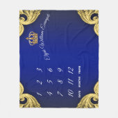 Prince Milestone Baby Boy Deken (Voorkant)