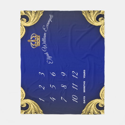 Prince Milestone Baby Boy Deken (Voorkant)