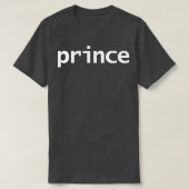 Prince Minimal Typography White Tekst T-shirt (Design voorkant)