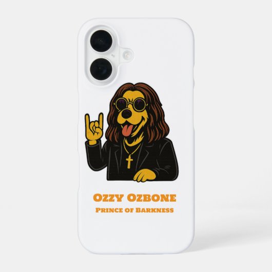 Prince of Barkness Funny Rock  Dog Phone Case iPhone 16 Hoesje (Achterkant)