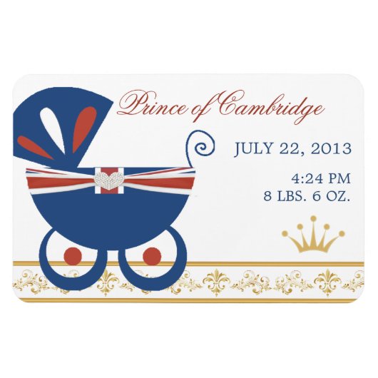 Prince of Cambridge Royal Baby Flat Magnet Magneet (Horizontaal)