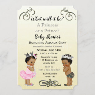 Prince of Princess Baby shower Kaart