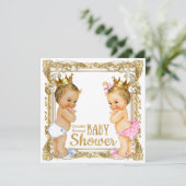 Prince of Princess Gender Reveal Baby shower Kaart (Staand voorkant)