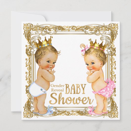 Prince of Princess Gender Reveal Baby shower Kaart (Voorkant)