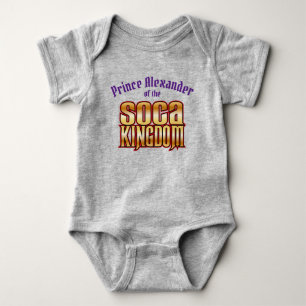 Prince of the Soca Kingdom with Child's Name Romper