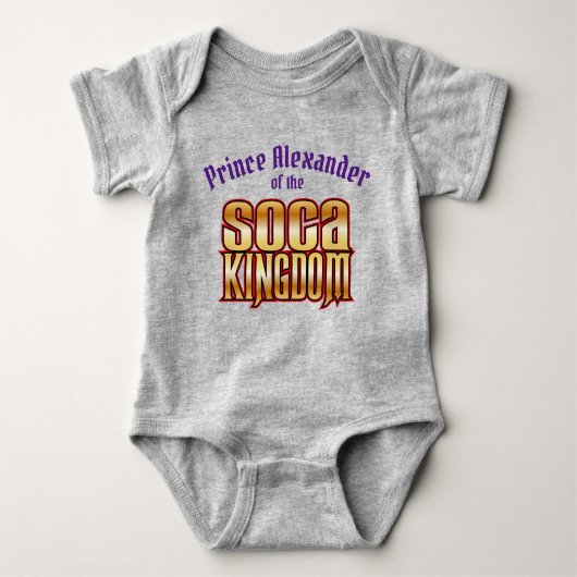 Prince of the Soca Kingdom with Child's Name Romper (Voorkant)