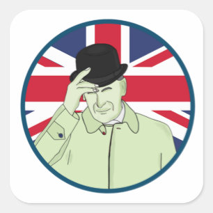 Prince Philip Duke of Edinburgh Vierkante Sticker