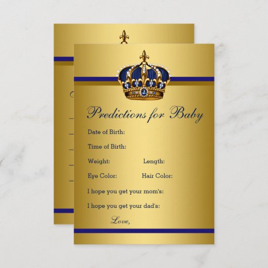 Prince Predictions for Baby Advice for Parent Kaar Advieskaart (Voorkant / Achterkant)