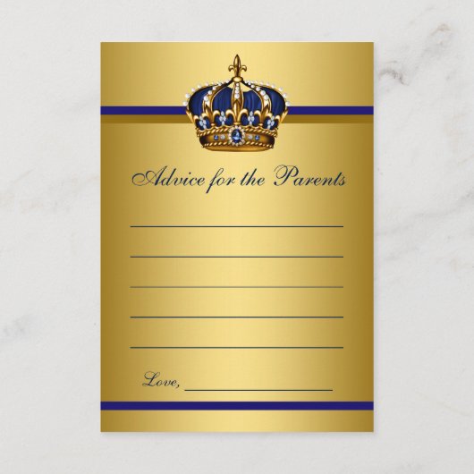 Prince Predictions for Baby Advice for Parent Kaar Advieskaart (Achterkant)