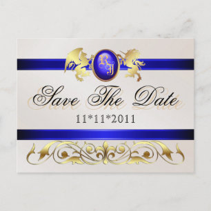 Prince & Princess Blue Save the Date Briefkaart