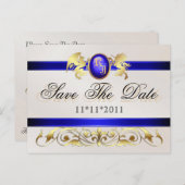 Prince & Princess Blue Save The Date Briefkaart (Voorkant / Achterkant)
