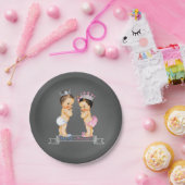 Prince Princess Chalk Gender Reveal Baby shower Papieren Bordje (Feest)