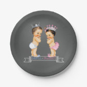 Prince Princess Chalk Gender Reveal Baby shower Papieren Bordje (Voorkant)