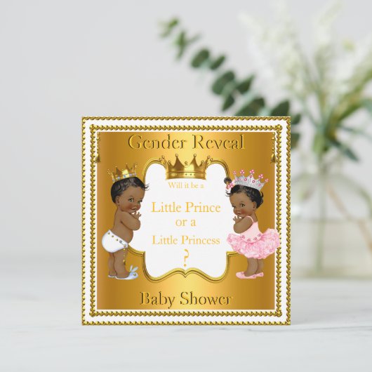 Prince Princess Gender onthulling Baby shower Etni Kaart (Staand voorkant)